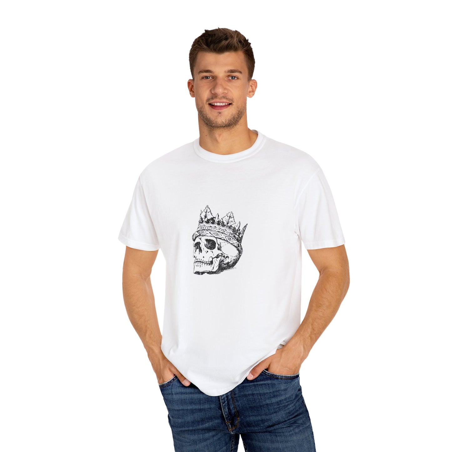 Crowned Skull Garment-Dyed Unisex T-Shirt | Edgy Casual Wear