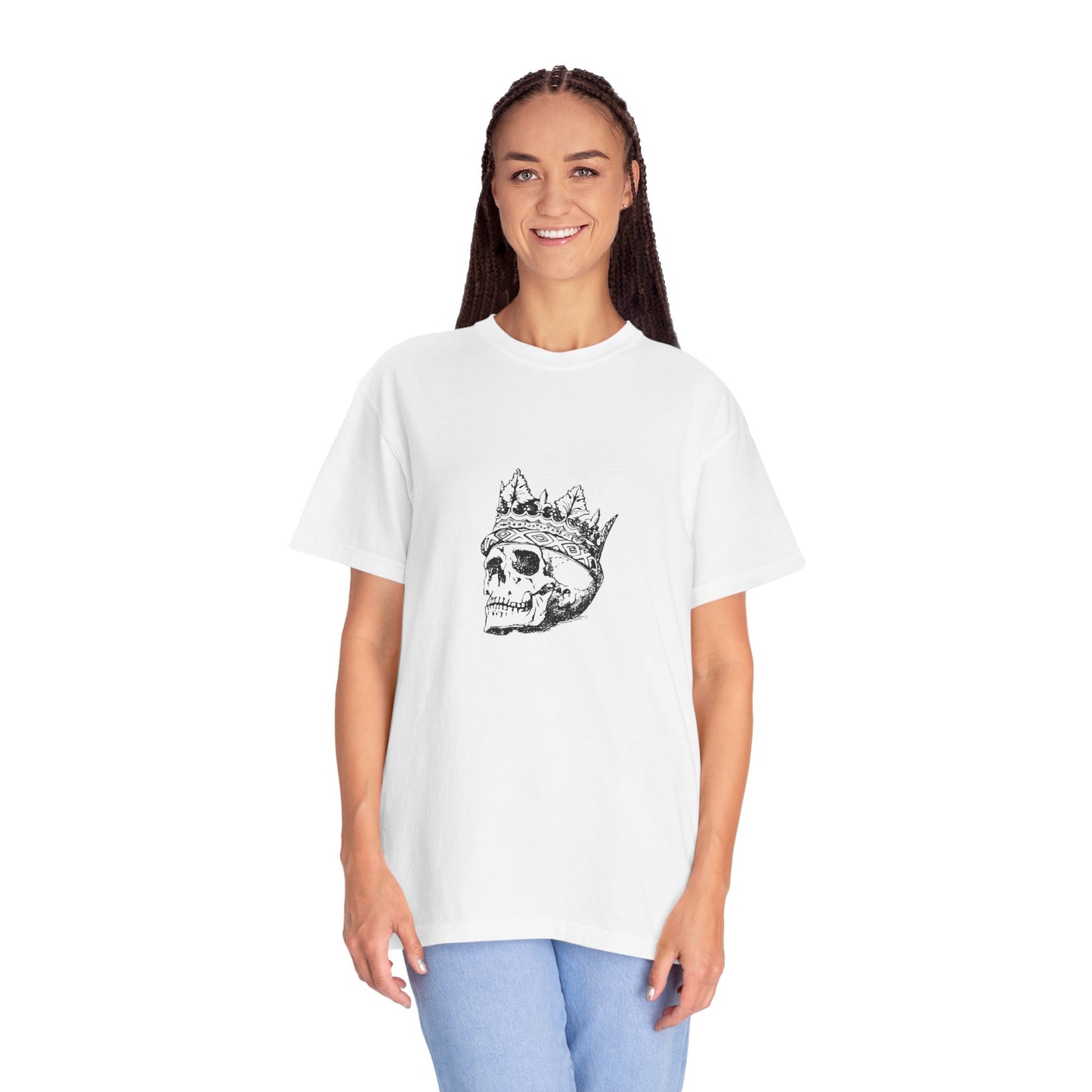 Crowned Skull Garment-Dyed Unisex T-Shirt | Edgy Casual Wear